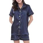 Unifarbene Pyjamas lang aus Seide für Damen Größe S 2-teilig für den für den Sommer 
