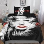 Lady Gaga Bettwäsche Sets & Bettwäsche Garnituren mit Reißverschluss aus Polyester maschinenwaschbar 135x200 2-teilig für den für den Frühling 