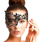 Schwarze Venezianische Masken für Damen Größe M 