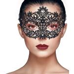 Schwarze Venezianische Masken mit Strass aus Spitze für Damen 