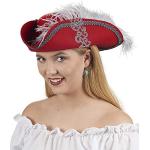 Rote Das Kostümland Piratenhüte aus Filz für Damen 