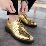 Silberne Business Hochzeitsschuhe & Oxford Schuhe mit Schnürsenkel aus Leder für Herren Größe 47 