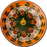 Orange Blumenmuster Runde Teller 42 cm glänzend aus Keramik 