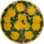 Gelbes Rundes Serviergeschirr 42 cm glänzend aus Keramik 