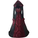 Rote Gothic Schulterfreie Wickelkleider aus Leder mit Kapuze für Damen Größe S Große Größen für Partys für den für den Sommer 