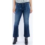 Blumenmuster Bio Nachhaltige Jeans-Schlaghosen mit Knopf aus Baumwolle für Damen Größe XS Weite 32 