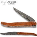 Laguiole en Aubrac Messer 12 cm - Griff Bruyère - Damast Klinge Frankreich