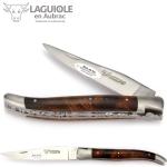 Laguiole en Aubrac Taschenmesser Doppelplatine Eisenholz 12 cm Messer Stahl matt