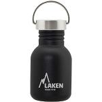Laken Basic Edelstahlflasche, Trinkflasche Weite Öffnung mit Edelstah Schraubverschluss, BPA frei 0,35L, Schwarz