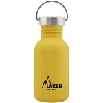 Laken Basic Edelstahlflasche, Trinkflasche Weite Öffnung mit Edelstah Schraubverschluss, BPA frei 0,5L, Gelb