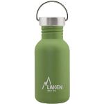 Laken Basic Edelstahlflasche, Trinkflasche Weite Öffnung mit Edelstah Schraubverschluss, BPA frei 0,5L, Olivgrün