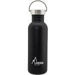 Laken Basic Edelstahlflasche, Trinkflasche Weite Öffnung mit Edelstah Schraubverschluss, BPA frei 0,75L, Schwarz