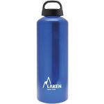 Laken Classic Alu Trinkflasche Weite Öffnung Schraubdeckel mit Schlaufe, BPA frei Aluminiumtrinkflasche, 1L, Blau