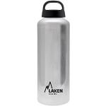 Laken Classic Alu Trinkflasche Weite Öffnung Schraubdeckel mit Schlaufe, BPA frei Aluminiumtrinkflasche, 750ml, Silber