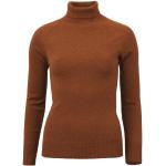 Orange Rollkragen Kaschmir-Pullover aus Wolle für Damen Größe M 