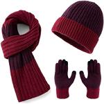 Rote Champagne Lallier Strick-Handschuhe aus Wolle für Herren Einheitsgröße für den für den Winter 