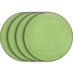 Grüne Runde Speiseteller & Essteller 19 cm aus Keramik 4-teilig 