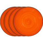 Orange Runde Dessertteller 19 cm aus Keramik 4-teilig 