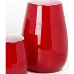 Lambert Tischvase Pisano (1 St), Vase aus durchgefärbtem Glas, Windlicht, rot|weiß, rot-innen weiß
