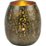 LAMBERT Windlicht 9,5 cm bronzefarbig - Ohne Kerze - Eisen - Durchmesser 9 cm - Höhe 9,5 cm - goldfarbig - braun - Tischlicht