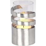 Silberne 16 cm Lambert Runde Windlichter gebürstet aus Aluminium 