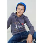 Reduzierte Graue Unifarbene Lamino Kinderhoodies & Kapuzenpullover für Kinder aus Baumwolle für Jungen Größe 98 für den für den Herbst 