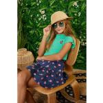 Reduzierte Dunkelblaue Blumenmuster Lamino Kinderröcke aus Baumwolle für Mädchen Größe 134 