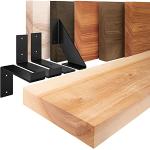 Schwarze Industrial Holzregale aus Massivholz Tiefe 0-50cm 