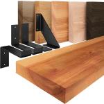 Schwarze Industrial Holzküchenregale aus Holz 