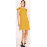 Gelbe Mini Nachhaltige Kurze Abendkleider mit Reißverschluss aus Lyocell für Damen Größe L Petite 