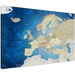 LANA KK - Europakarte Leinwandbild mit Korkrückwan