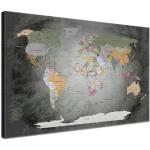 Silberne Lana KK Leinwandbilder mit Weltkartenmotiv 100x150 