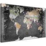 LANA KK - Weltkarte Leinwandbild mit Korkrückwand