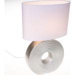 Silberne Landhausstil Honsel Tischlampen & Tischleuchten aus Keramik dimmbar E27 