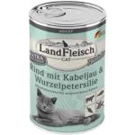 LandFleisch Cat Adult Pastete Rind, Kabeljau, Wurzelpetersilie 6 x 400g