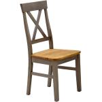 Graue Life Meubles Esszimmerstühle & Küchenstühle gebeizt aus Massivholz Breite 0-50cm, Höhe 100-150cm, Tiefe 0-50cm 2-teilig 