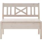 Weiße Life Meubles Schuhbänke & Sitzbänke Flur lackiert aus Massivholz mit Stauraum Breite 100-150cm, Höhe 50-100cm, Tiefe 50-100cm 