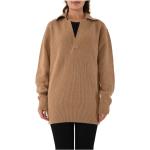 Reduzierte Beige Laneus V-Ausschnitt Angora-Pullover für Damen Größe XS für den für den Herbst 