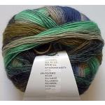 LANG YARNS Jawoll Magic Dégradé - Farbe: Mint/Beige/Schwarz/Olive (0058) - 100 g / ca. 400 m Wolle