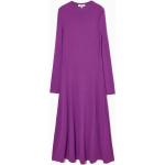Violette Elegante Langärmelige COS Midi Midikleider & knielange Kleider aus Jersey für Damen Größe M 