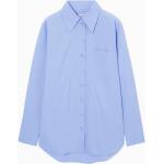 Hellblaue Oversize Langärmelige COS Damenlangarmhemden aus Baumwolle Größe XS 