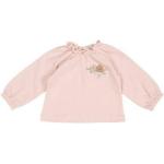 Pinke Bestickte Vintage Langärmelige Little Dutch Bio Kinderlangarmkleider mit Knopf aus Baumwolle Größe 56 
