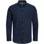 Blaue Oversize Langärmelige Jack & Jones Herrenjeanshemden aus Denim Größe XS 