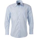 Hellblaue Business Langärmelige Langarmhemden aus Popeline Größe 3 XL 