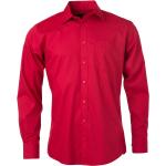 Rote Business Langärmelige James & Nicholson Herrenlangarmhemden aus Popeline Größe M 
