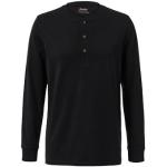 Schwarze Langärmelige TCHIBO Henleykragen Henley-Shirts aus Baumwolle für Herren Größe XL für den für den Frühling 