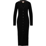 Schwarze Elegante Langärmelige HUGO BOSS BOSS V-Ausschnitt Cut Out Kleider mit Cutwork aus Polyamid für Damen Größe XS 