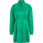 Grüne Langärmelige HUGO BOSS HUGO Winterkleider aus Kunstfaser für Damen Größe XS 
