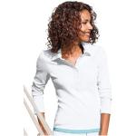 Weiße Casual Langärmelige Casual Looks Langarm-Poloshirts aus Jersey für Damen Größe XXL 