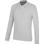 Hellgraue Langärmelige Modyf Langarm-Poloshirts mit Knopf aus Baumwolle für Herren 